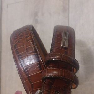 Ralph Lauren RLL Genuine Italian Leather Croc Embossed Belt